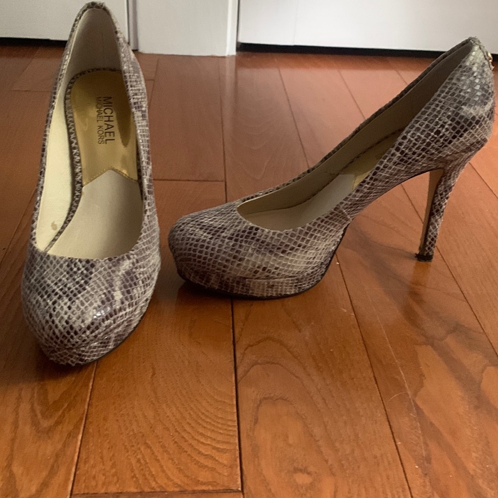 Multi Color Snake Pattern Platform Heel - image 1